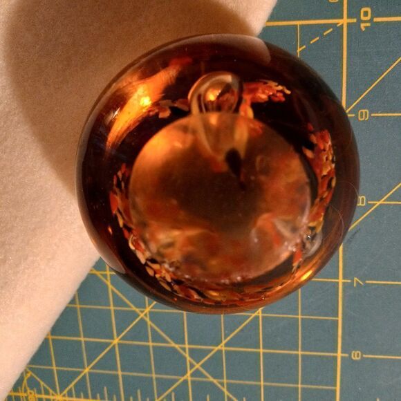 Vintage Paperweight Art Glass  Blown Glass Cottagecore Floral - Picture 5 of 7